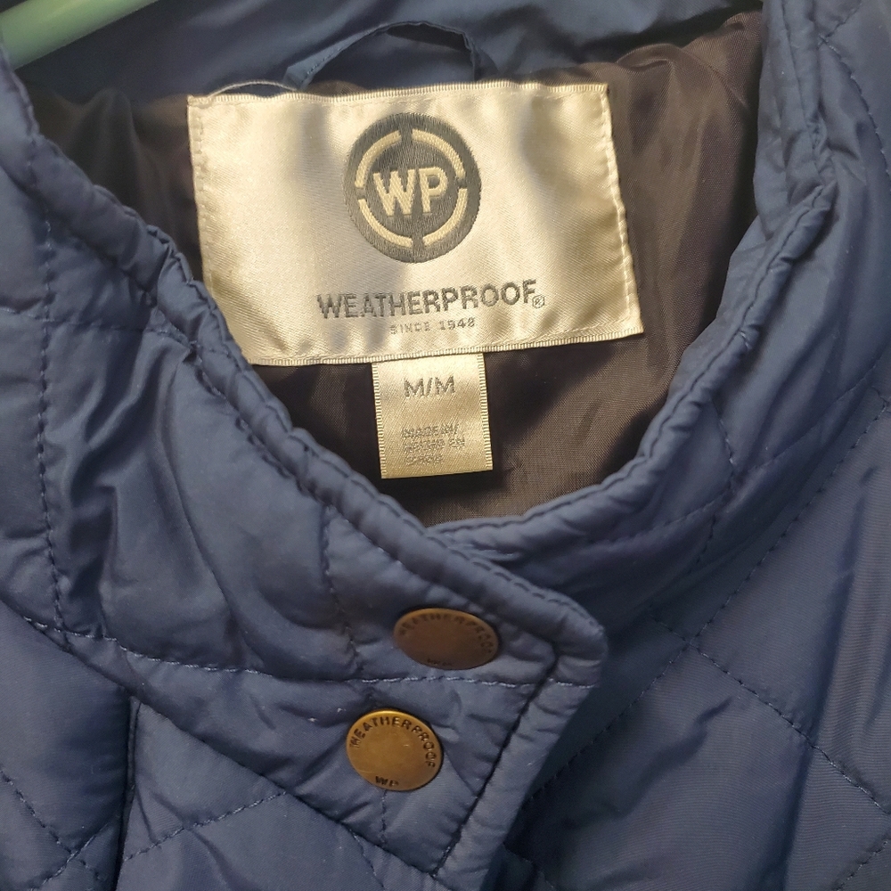 WEATHERPROOF Quilted Women's Coat Jacket Size Medium Navy - Picture 4 of 10